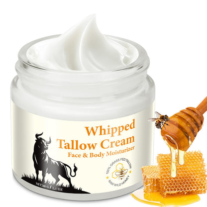 YUNTINGGO Whipped Tallow Balm Organic Beef Tallow and Honey Balm Beef Tallow for Face Deep Hydrating Nourishing Skin Grass Fed Tallow Face Moisturizer 2 oz