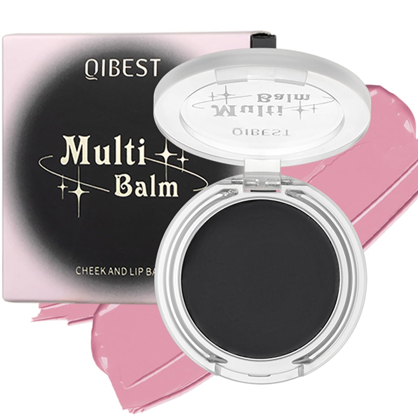 Multi-Use Cosmetics Black Color Changing Black to Pink Blush - Lip and Cheek Balm Tint Hydrating Long-lasting Natural Glow Multi-Use for All Skin Tones Beeswax and Mineral Oil Infused