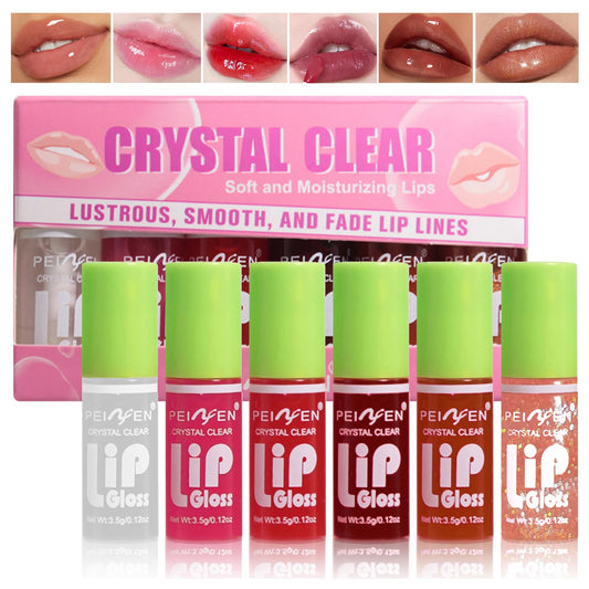 Yasovigi 6 Colors Lip Oil Lip Stain Watery Lip Oil Lip Tint Stain Set Liquid Lipstick Lip Gloss Moisturizing Multi-use Lip and Cheek Tint Non-Sticky High Pigment (Type A)