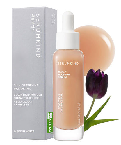 SERUMKIND Black Tulip Serum - Barrier Repair Antioxidant Korean Face Serum – Beta Glucan – Hydrating and Anti-aging – Vegan Cruelty-Free Unscented – 1.01 fl.oz.