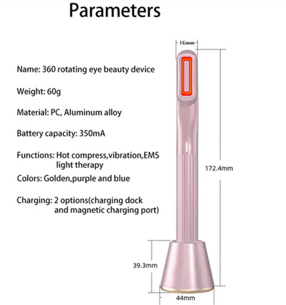360° Rotary Eye & Face LED Massage Skincare Wand