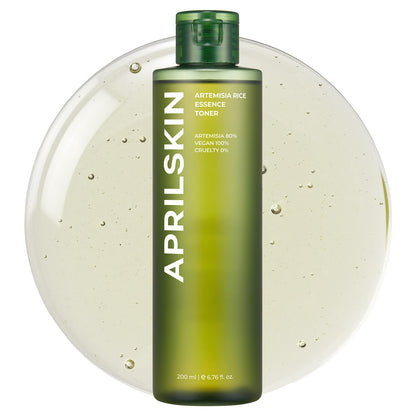 APRILSKIN Artemisia Korean Rice Toner | 100% Korean Mugwort | Hydration Boost Facial Toner | Vegan Cruelty Free Low pH | No sulfates and Artificial Fragrance | Korean Skin Care | 6.76 oz
