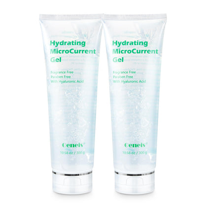 Oeneis Hydrating Gel for Microcurrent Facial Device Fragrance-Free Paraben-Free Gel Primer with Hyaluronic Acid Non-irritating Moisturizing Gel 300g Tube (Pack of 2)