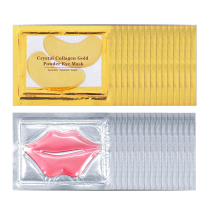 AOAZXBB 30 PCS Lip Mask Under Eye Mask 24K Gold Eye MaskMoisturizing Nourishing Lip Mask for Dry Lips Collagen Lip Mask Reduce Lip LinesEye Patches for Puffy Eyes Dark Circles