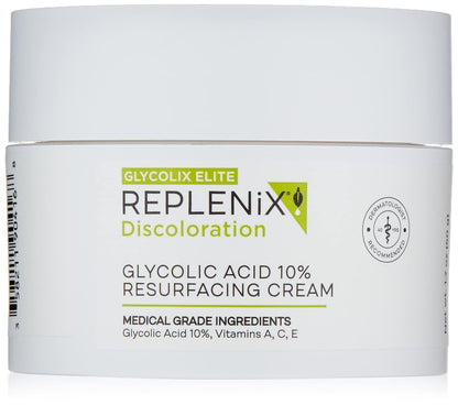 Replenix Glycolic Acid 10% Resurfacing Cream Hydrating & Lightweight Medical-Grade Exfoliating Face Moisturizer for Skin Discoloration (1.7 oz)