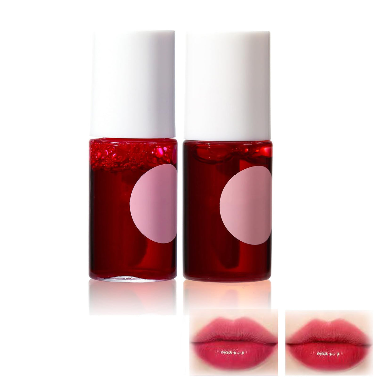HUDABABY Lip Tint Stain Set Long Lasting Lip Makeup Gloss bling Non-sticky (2 Colors B)