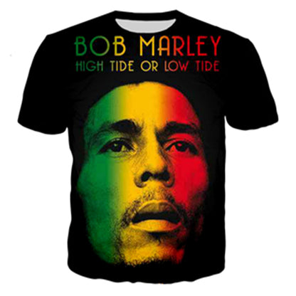 2023 Summer Hip Hop Bob Marley 3D Printed T-Shirt