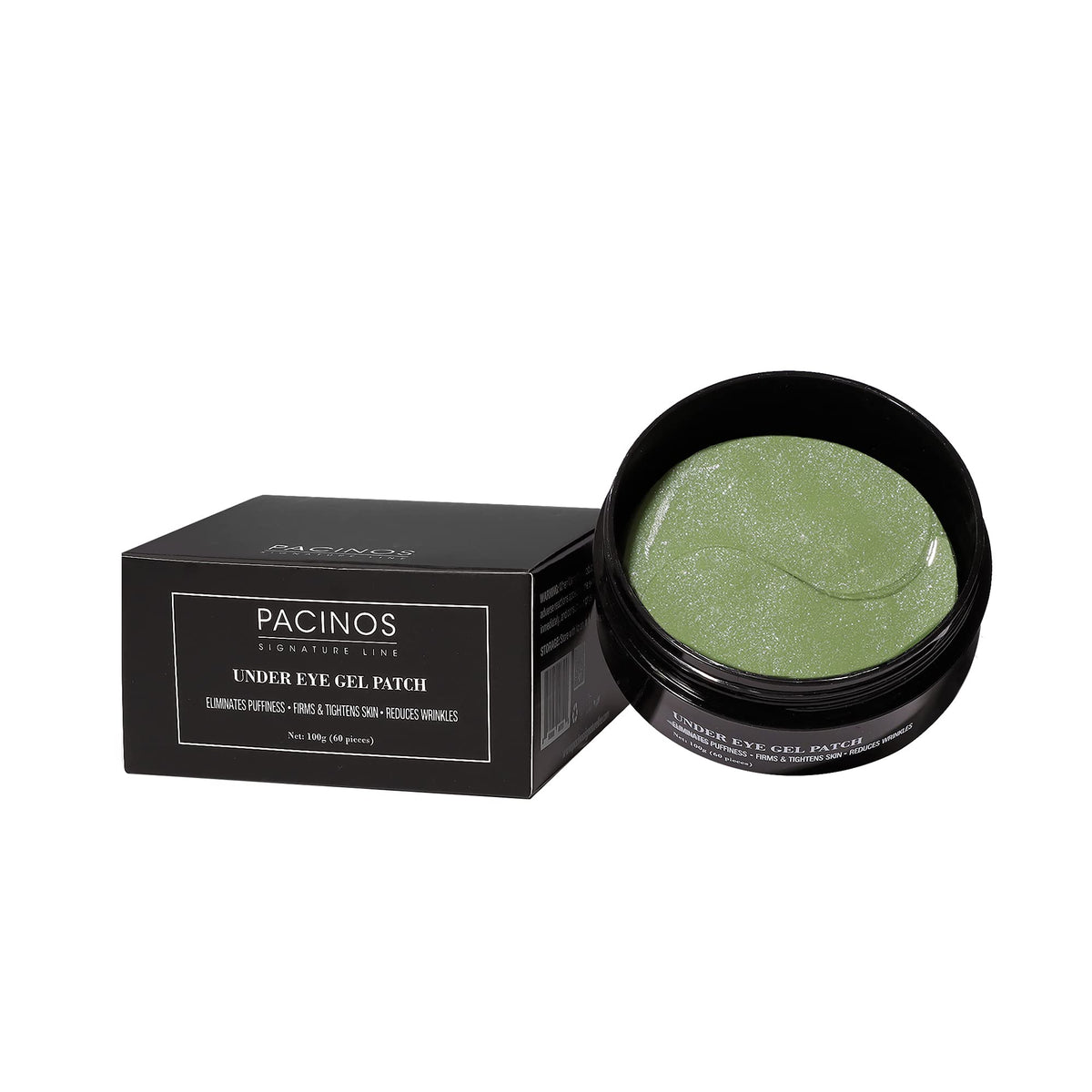 Pacinos Under Eye Gel Patches - Eliminates Puffiness Smoothes Wrinkles Brightens Under Eye Darkness Firms & Tightens Skin with Vitamin E & B5 Promotes Collagen Organic 60 pcs