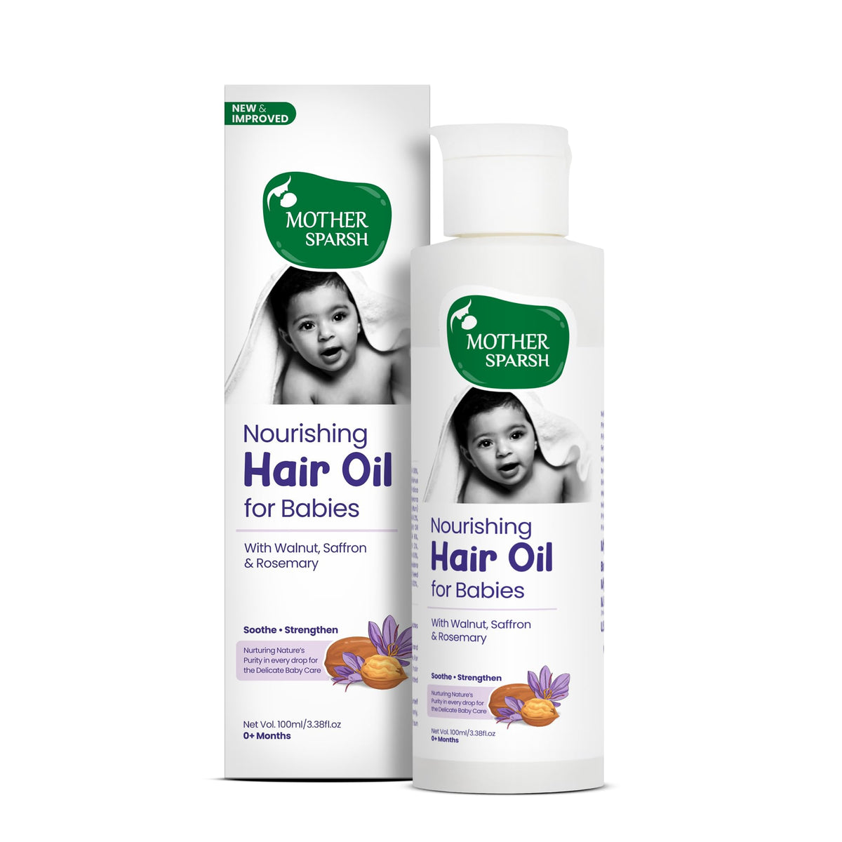 Mother Sparsh Ayurvedic Baby Hair Oil with 21 Herbs & Oils for Babys Tender Scalp & Hair 100 ML