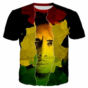 2023 Summer Hip Hop Bob Marley 3D Printed T-Shirt