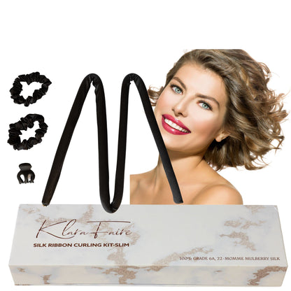 Klara Faire Slim Heatless Curling Rod Headband for Short Hair (Royal Black)