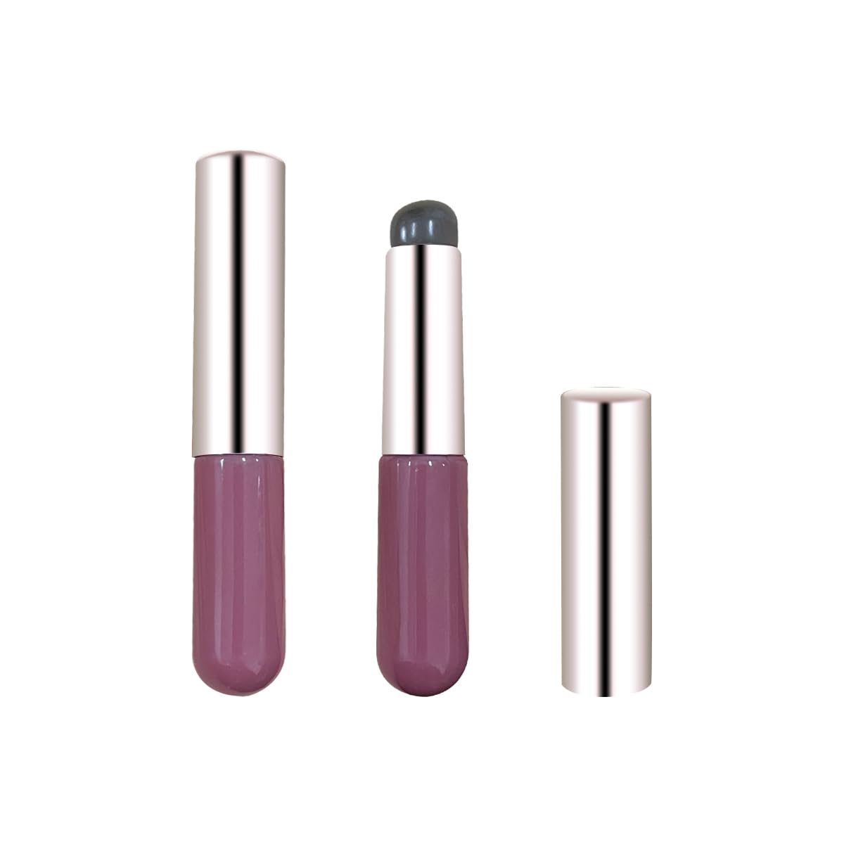 2pcs Silicone Makeup Blending Brush for Even & Detailed Application on Lip ColorPremium Elastic Silicone Lip Brush Set For Lip Balm Lip Gloss Lip Stick and Concealer(Rose Red)