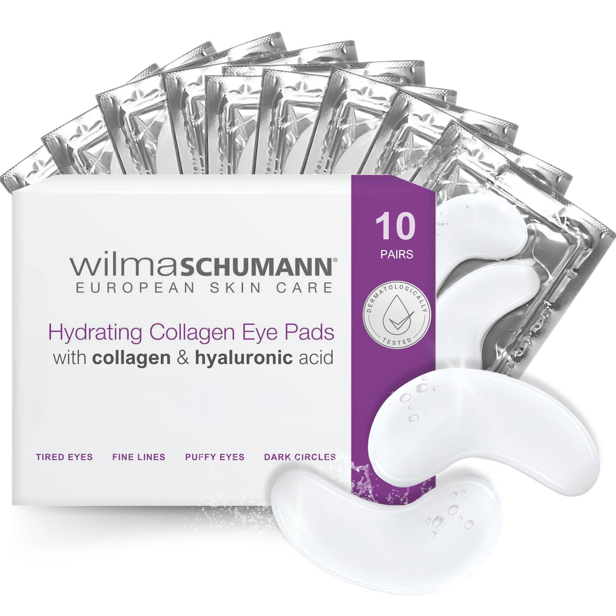 WILMA SCHUMANN Collagen Under Eye Patches Dark Circle & Wrinkles Under Eye Mask Pack of 10