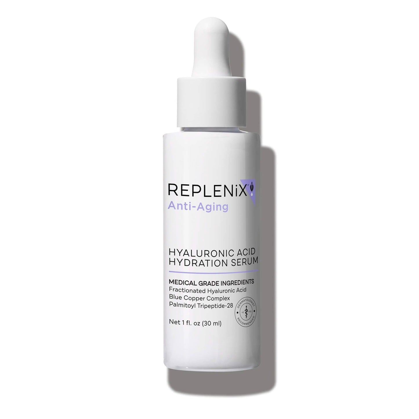 Replenix Pure Hydration Hyaluronic Acid Serum - Medical Grade Anti-Aging Treatment Reduces Appearance of Wrinkles Uneven Skin Tone Firming 1 oz.