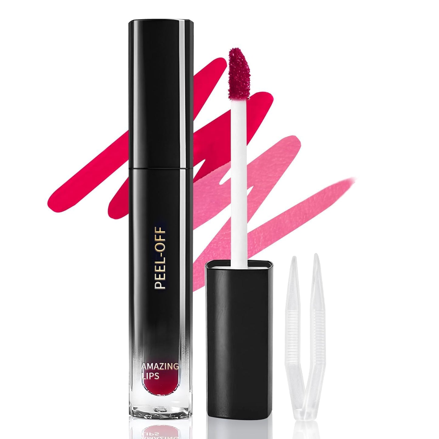 DAGEDA Peel off Lip Stain and Lip Liner Tattoo Color Lip Tint Long Wear Waterproof Lip Tint Stain with Tweezers Lip Stain Peel off with Matte Finish Lip Makeup(06 Violet)