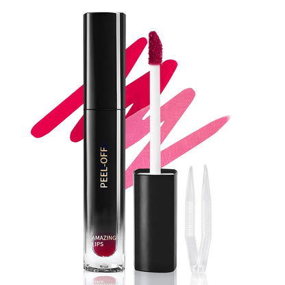 DAGEDA Peel off Lip Stain and Lip Liner Tattoo Color Lip Tint Long Wear Waterproof Lip Tint Stain with Tweezers Lip Stain Peel off with Matte Finish Lip Makeup(06 Violet)