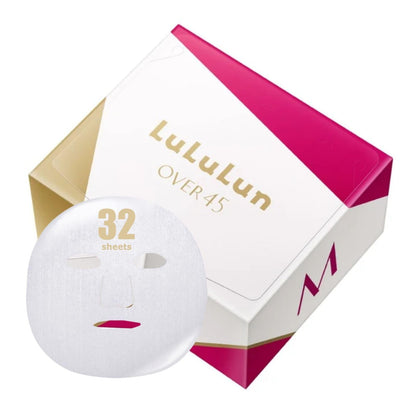 Lululun Over 45 Camelia Pink 32pc Facial Sheet Mask Pack for Daily Anti-aging Skincare Hydrating & Moisturizing Face Sheet Masks for Women & Men Organic & Natural Japanese Skincare