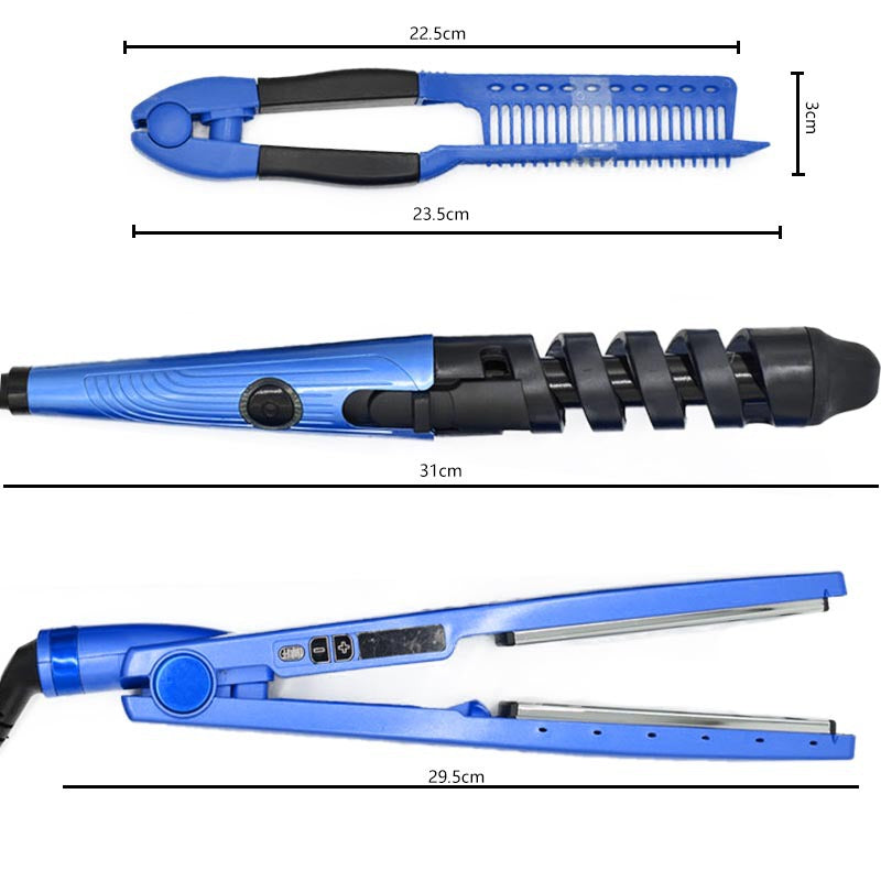 3-in-1 Hair Curling Wand and Straightener Set