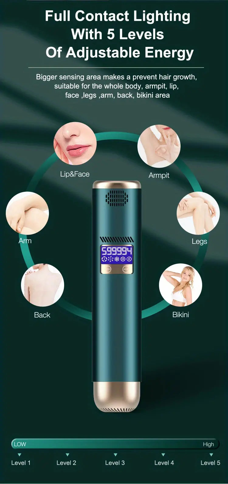 IPL Hair Removal Device with Ice Cooling Function
