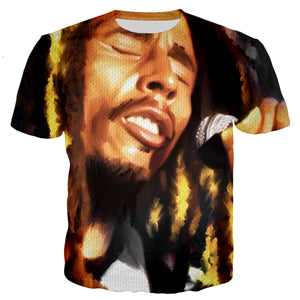 2023 Summer Hip Hop Bob Marley 3D Printed T-Shirt
