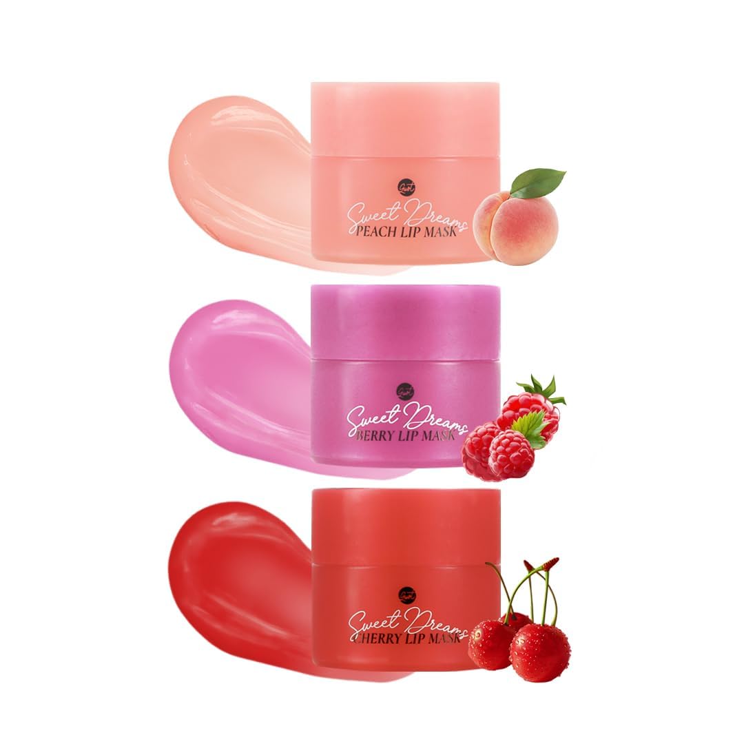 Sweet Dreams Mini Lip Mask 5g(3 Set)- Nourishing Plumping and Hydrating Lip Balm | Vegan Lip Sleeping Mask | Korean beauty | Hyaluronic Acids + Vitamin C + Shea Butter + Antioxidants-CherryBerryPeach