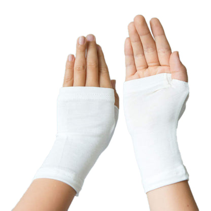 RemedyWear Fingerless Moisturizing Gloves for with Tencel and Zinc Gloves (6-10 Years Old Black)
