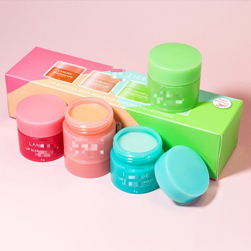 Korean Sleep Lip Mask Travel Set - Hydrating Balm (4 Pack)