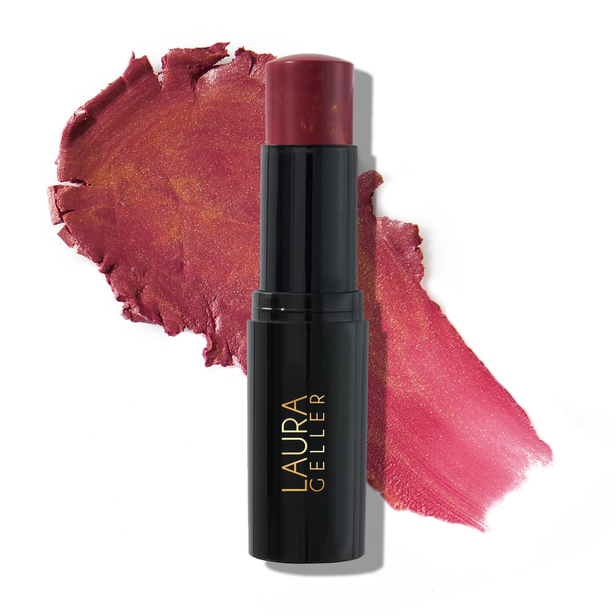 LAURA GELLER NEW YORK Italian Marble Blush Makeup Stick | Cream Finish Marbleized Blush for Cheeks Doro Berry