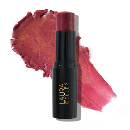 LAURA GELLER NEW YORK Italian Marble Blush Makeup Stick | Cream Finish Marbleized Blush for Cheeks Doro Berry