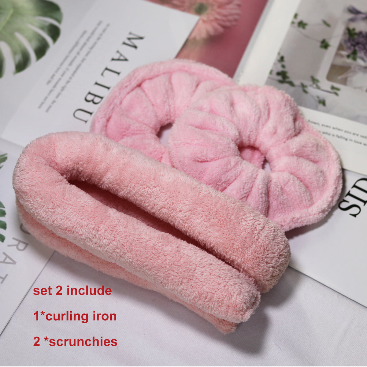 2023 Spring Coral Fleece Heatless Curling Rod