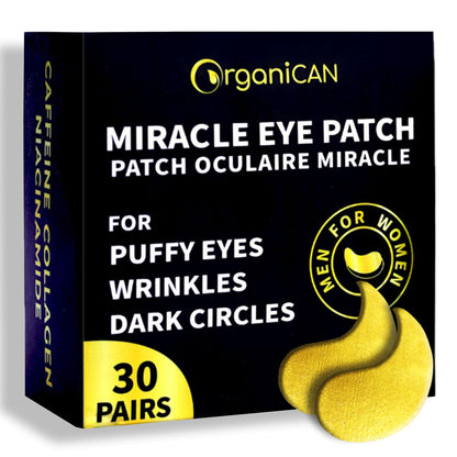 OrganiCAN Under Eye Patches - Caffeine Collagen Boost (30 Pairs) Under Eye Mask For Puffy Eyes - Reduces Dark Circles Fine Lines Wrinkles Puffiness - Gift For Men Women Mom