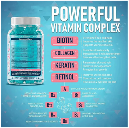 Hair Nail & Skin Biotin Collagen Gummies