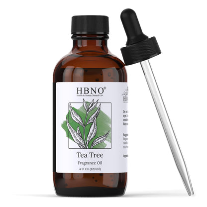 HBNO California Bottled Tea Tree Fragrance Oil 4 fl oz (120ml) - Premium Tea Tree Oil for Hair - Fragrance Tea Tree Fragrance Oil for Face