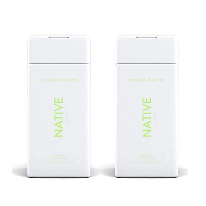 Native Cucumber and Mint Body Wash 11.5 oz Bottles x2