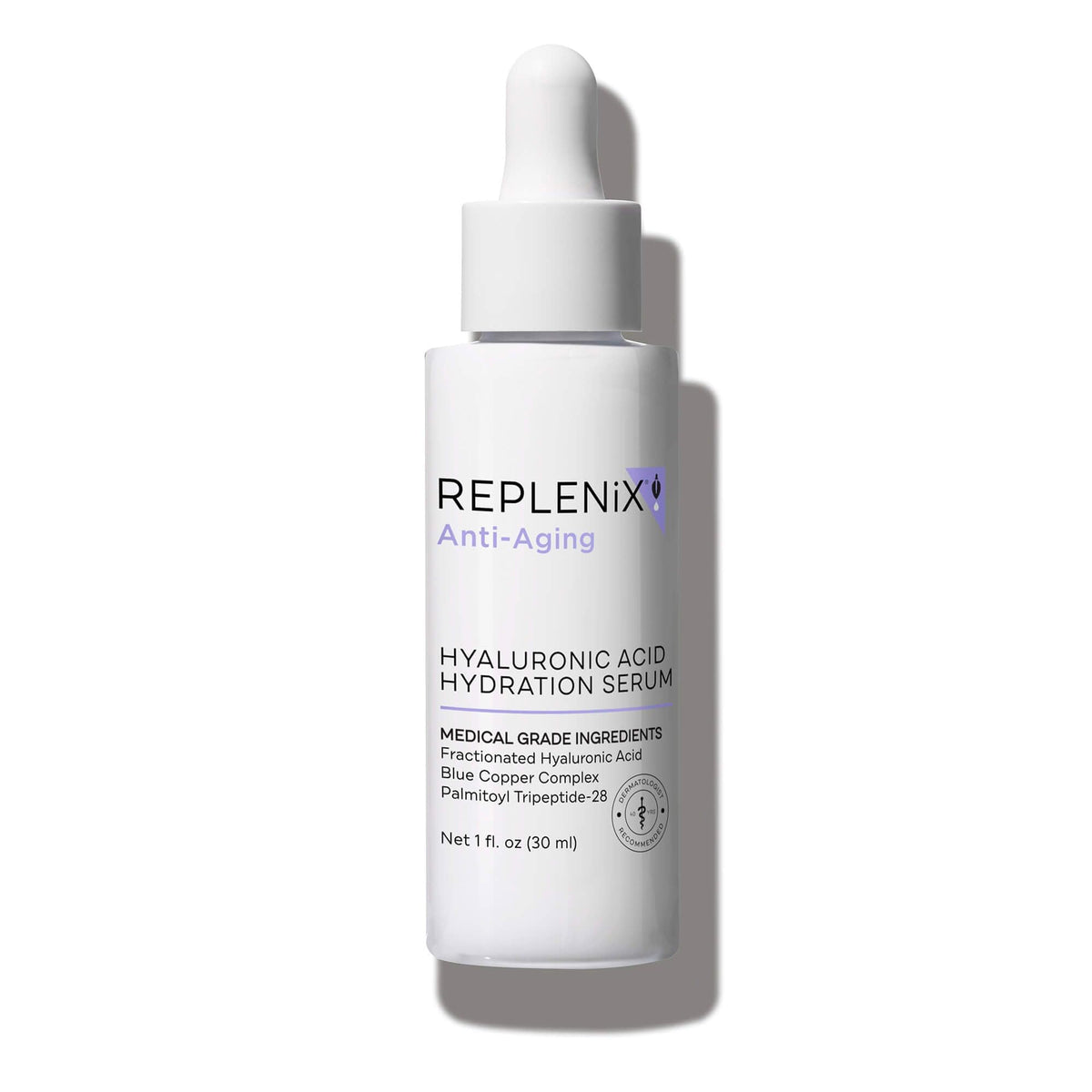 Replenix Pure Hydration Hyaluronic Acid Serum - Medical Grade Anti-Aging Treatment Reduces Appearance of Wrinkles Uneven Skin Tone Firming 1 oz.