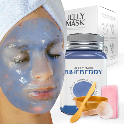 BRÜUN Jelly Mask Jar Blueberry Burst Peel-Off Face Care Rubber Mask - A 23 fl oz Skin Care Moisturizing Gel Mask Jar Spa Set for Men Women and Adults on Formal Gatherings and Events