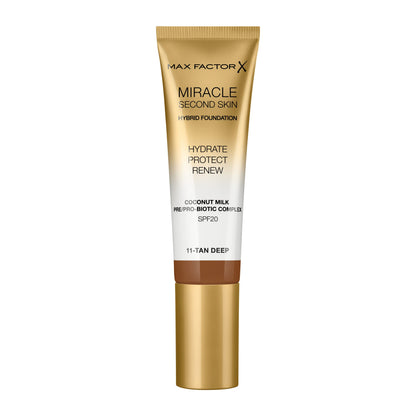 Max Factor Miracle Second Skin Hydrating Foundation Tan-Deep - 30 ml