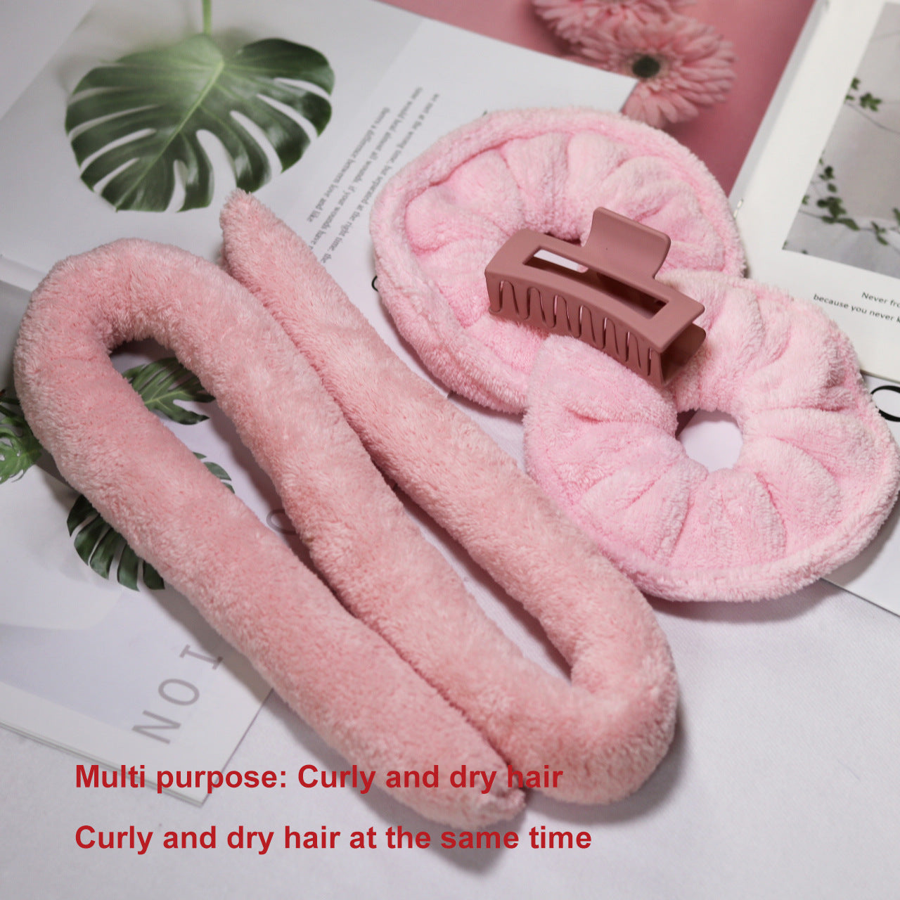 2023 Spring Coral Fleece Heatless Curling Rod
