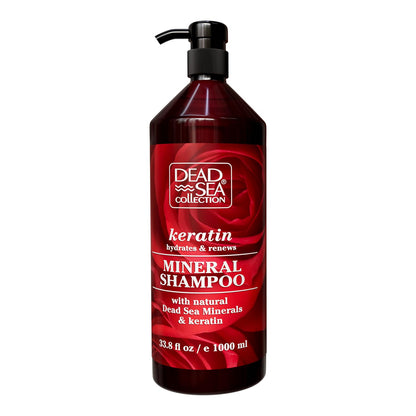 Dead Sea Collection Shampoo with Keratin – Hydrating Softening Hair Products with Dead Sea Minerals for All Hair Types (33.8 Fl. Oz.)