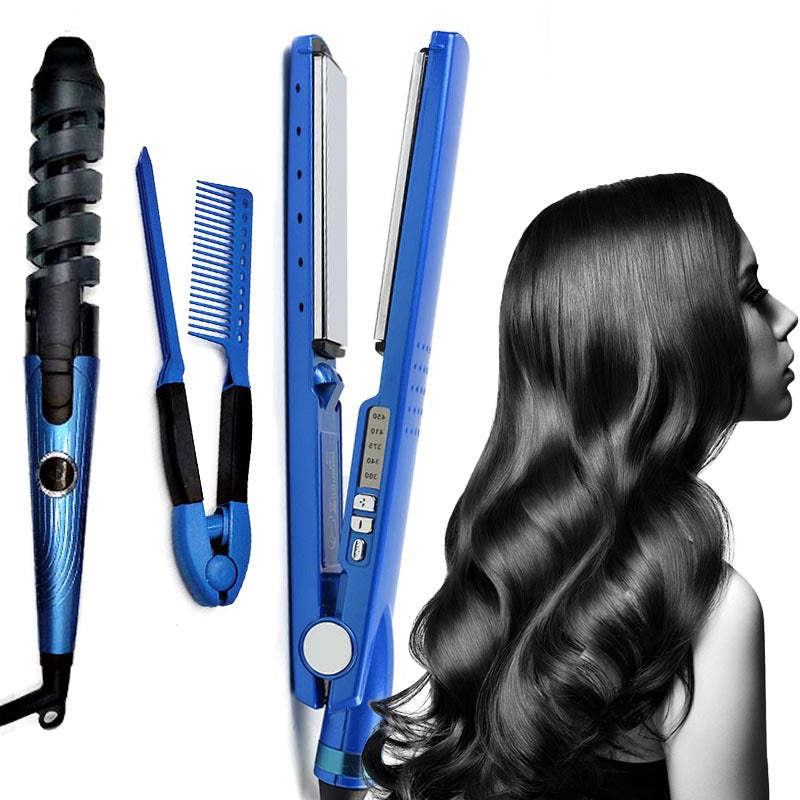 3-in-1 Hair Curling Wand and Straightener Set