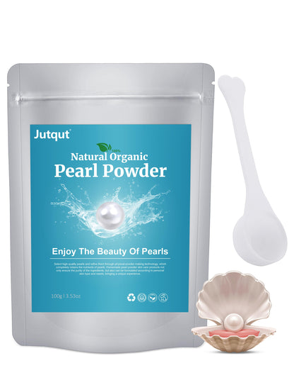 Jutqut Freshwater Pearl Powder Organic 100g100% Natural Pearl Powder Organic Pearl Powder DIY Skincare —DIY Antioxidant Deep Cleansing Pore-Shrinking Anti-Aging Mask Pearl Powder Supplement