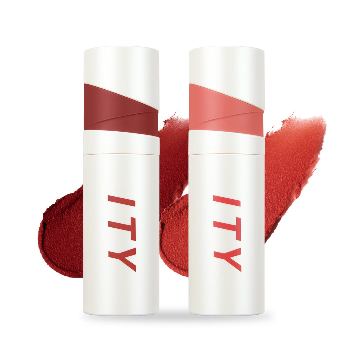 ITY Velvet Matte Finish Lip Stain-Mousse Textured Lip Clay Conceals Lip Lines Rich Pigment Lip Tint Lipsticks2 Pack 0.14 oz (4g) in Ruby Radiance