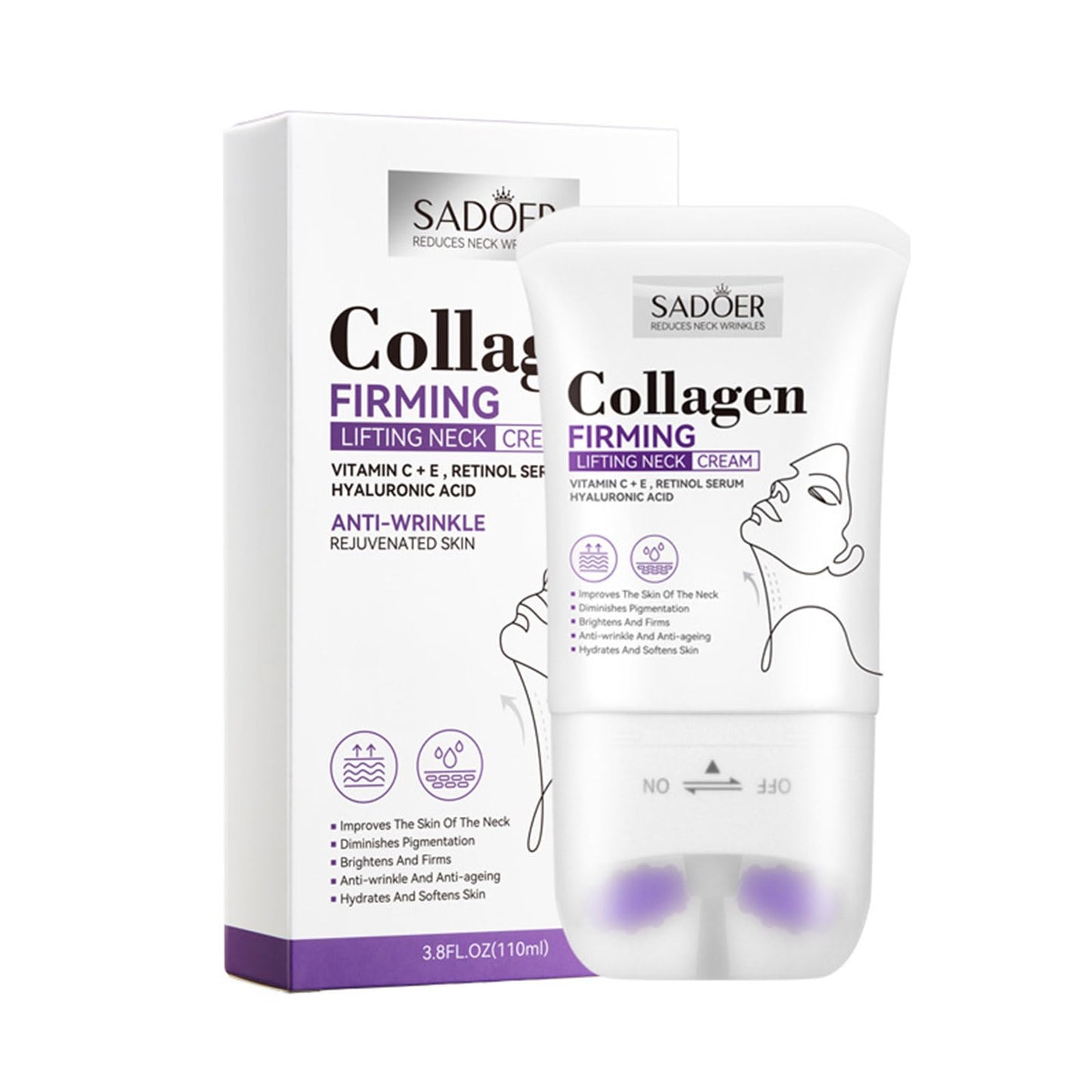 Neck CreamNeck Creams for Firming RollerNeck Creams for Tightening Best for Older WomenRelieve Edema In The NeckReduce Wrinkles Fine Lines and Double ChinFirm and Lift Sagging Skin(1PCS）