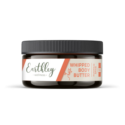 Earthley Wellness Whipped Body Butter Assorted Smells Skin Hydration Rich Creamy Nourishing Plant Based Oils (8oz Pumpkin Spice)