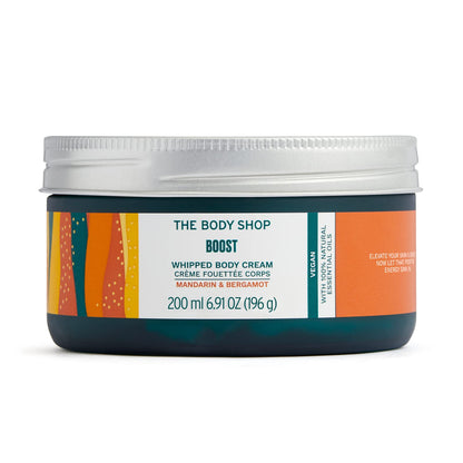 The Body Shop Boost Whipped Body Cream Bergamot and Mandarin – Uplifting and Rejuvenating All-Over Moisturizer– Vegan – 6.91oz