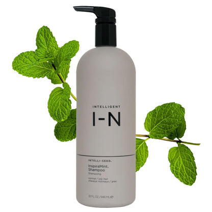 Intelligent Nutrients InspiraMint Shampoo Invigorating Organic Mint Daily Shampoo for Fine and Oily Hair Balancing Refreshing Color-Safe Vegan 32 Fl Oz