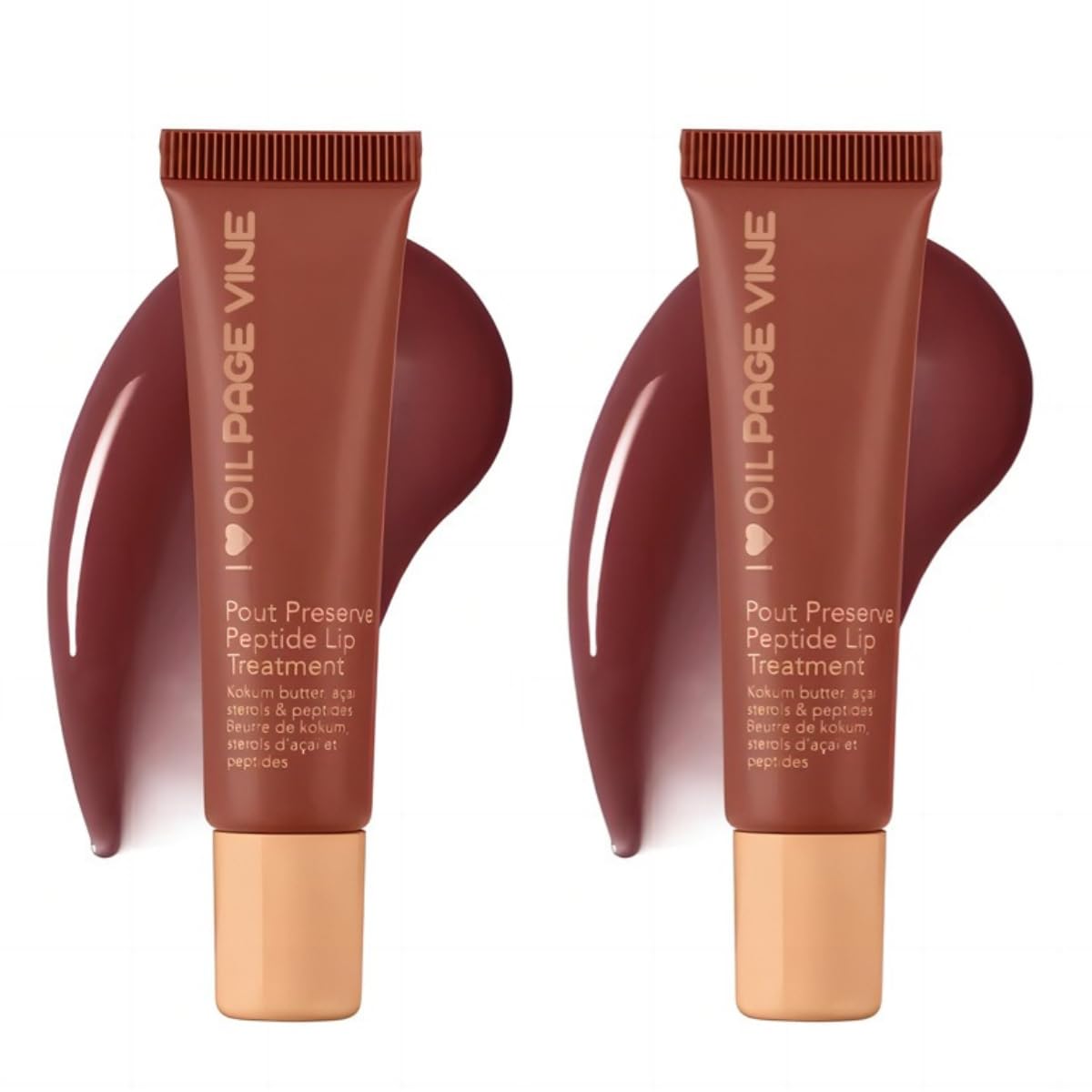 2pcs Pout Preserve Peptide Lip Treatment lip balm，lip peptide，pout preserve summer beautylip gloss mini (Cocoa Crème)